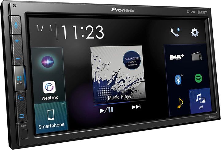 Pioneer SPH-EVO62DAB-UNI Mediacenter für 1-DIN Schacht – 6,8-Zoll Touchscreen, 1,5A Quick-Charging U