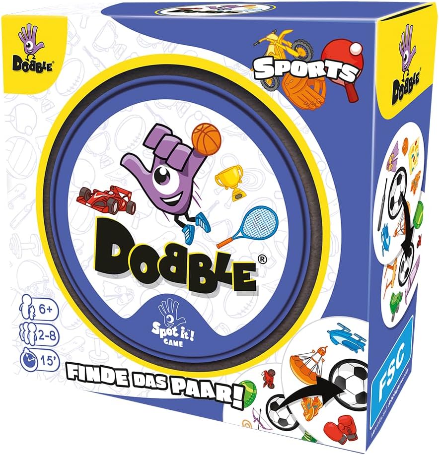 Asmodee, Dobble Sports, Zygomatic, Familienspiel, 2-8 Spieler, 6+ Jahre, 15 Minuten, Deutsch