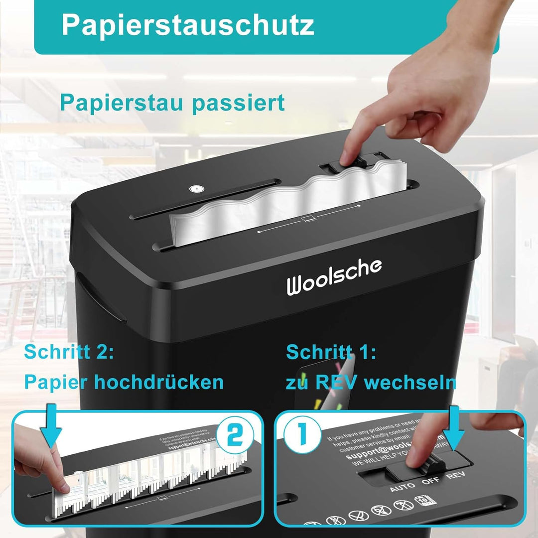 woolsche Aktenvernichter, Papierschredder 8-Blatt-Aktenvernichter mit hoher Sicherheitsstufe P-4,Kre