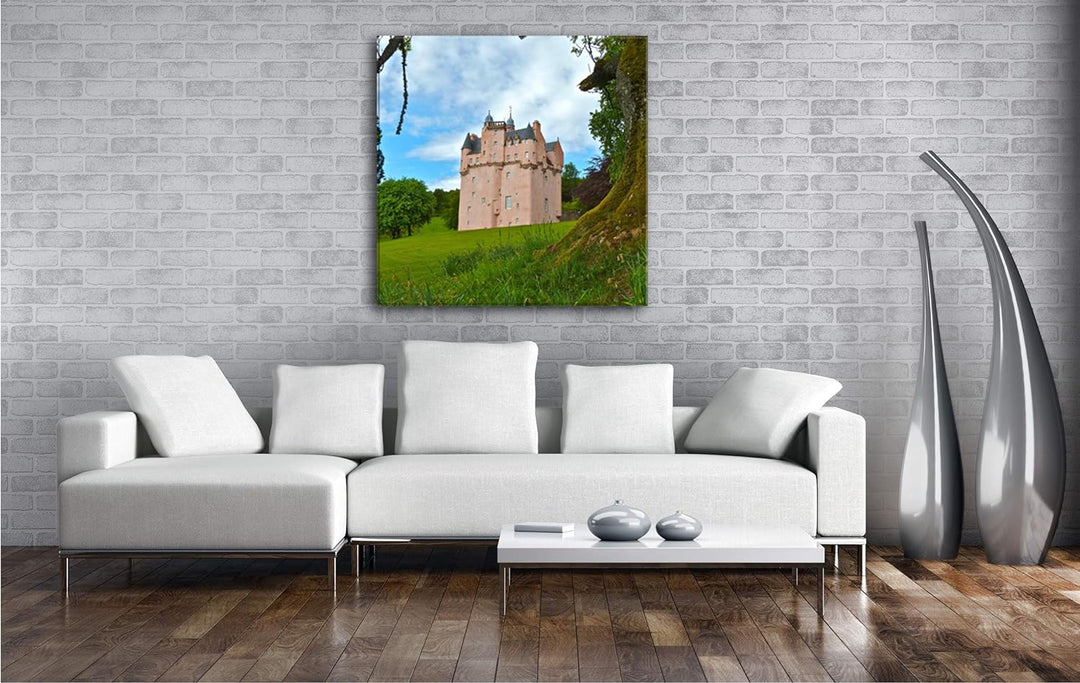 deyoli Festung in Schottland Format: 70x70 als Leinwandbild, Motiv fertig gerahmt auf Echtholzrahmen