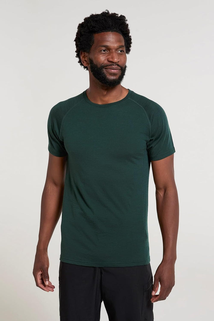 Mountain Warehouse Summit Merino Herren T-Shirt Unterhemd Thermounterwäsche Funktionsunterwäsche Ski