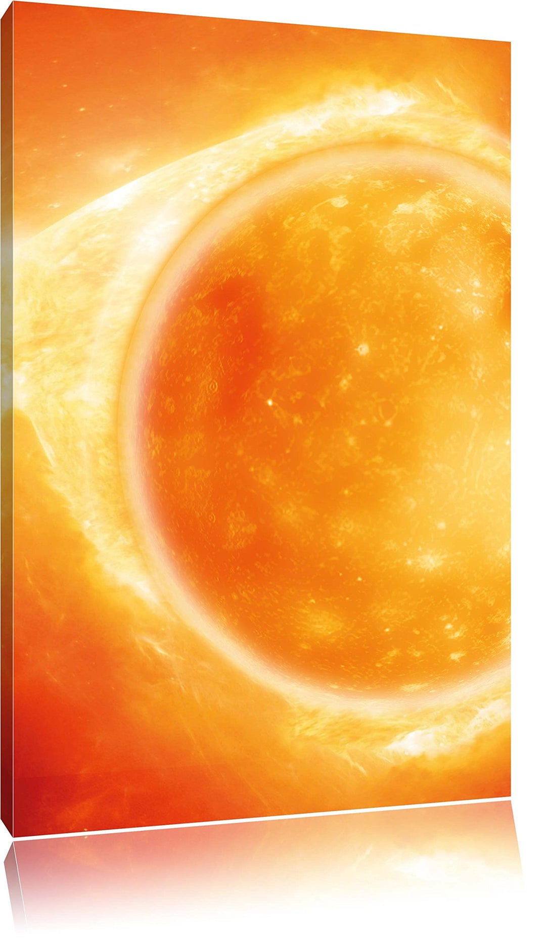 Sonne Feuerball, Format: 100x70 auf Leinwand, XXL riesige Bilder fertig gerahmt mit Keilrahmen, Kuns