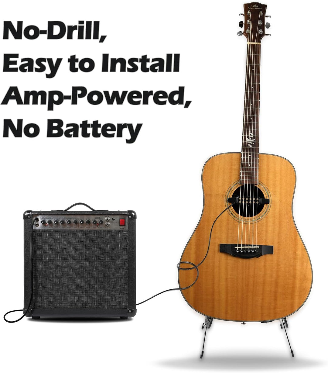 Gitarren-Tonabnehmer zum Anklemmen, für Akustikgitarre mit 96,5-106,7 cm (96,5 - 106,7 cm)