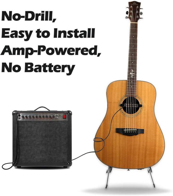 Gitarren-Tonabnehmer zum Anklemmen, für Akustikgitarre mit 96,5-106,7 cm (96,5 - 106,7 cm)