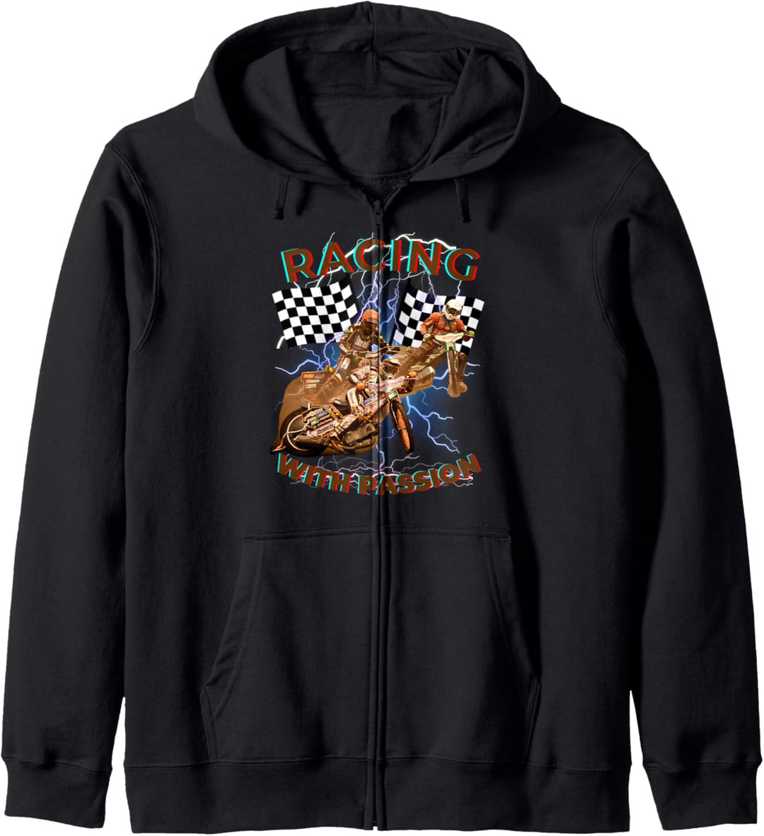 Racing with Passion Speedway Flat Track Motorrad Racing Kapuzenjacke