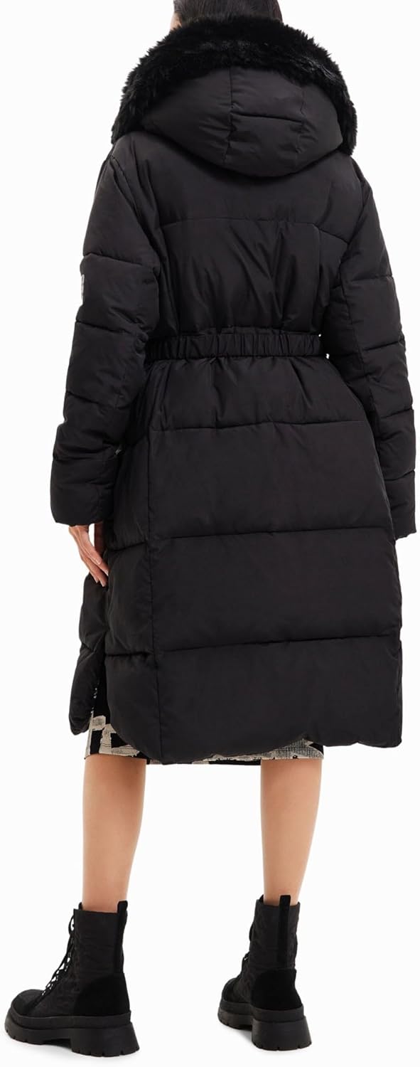 Desigual Damen Padded Long Overcoat S Schwarz, S Schwarz