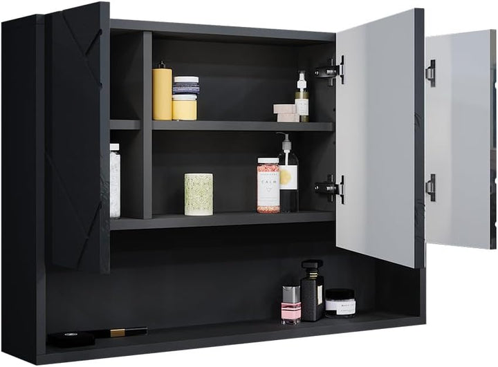 Vicco Bad Spiegelschrank Irma, Anthrazit Hochglanz, 80 x 55 cm