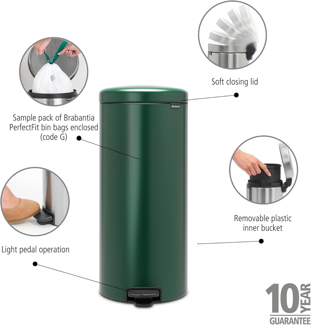 Brabantia Treteimer, Pine Green, 30L 30 Liter Pine Green, 30 Liter Pine Green