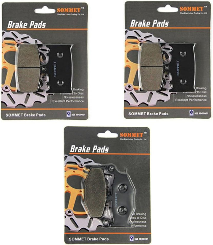 SOMMET Motorrad Bremsbeläge Vorne + Hinten für Suzuki GSR 600 K (06-10) / GSR 400 K (06-08)