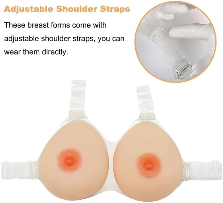 FESVINA Strap on Silikon Brust Formt Fake Boobs für Crossdresser Transgender Mastektomie Cosplay DD