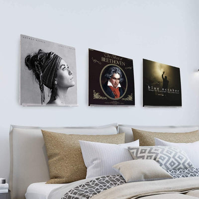 HIIMIEI Vinyl Wandhalterung 6 er für Platten und Fotos, 30,5 x 4,3 x 4,5 cm Schallplatten Wandhalter