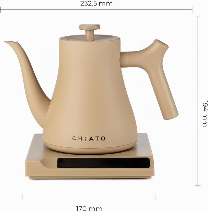 flowPLAY Wasserkocher Temperatur Einstellbar 0,6L – Kleiner Edelstahl Wasserkocher mit Warmhaltefunk
