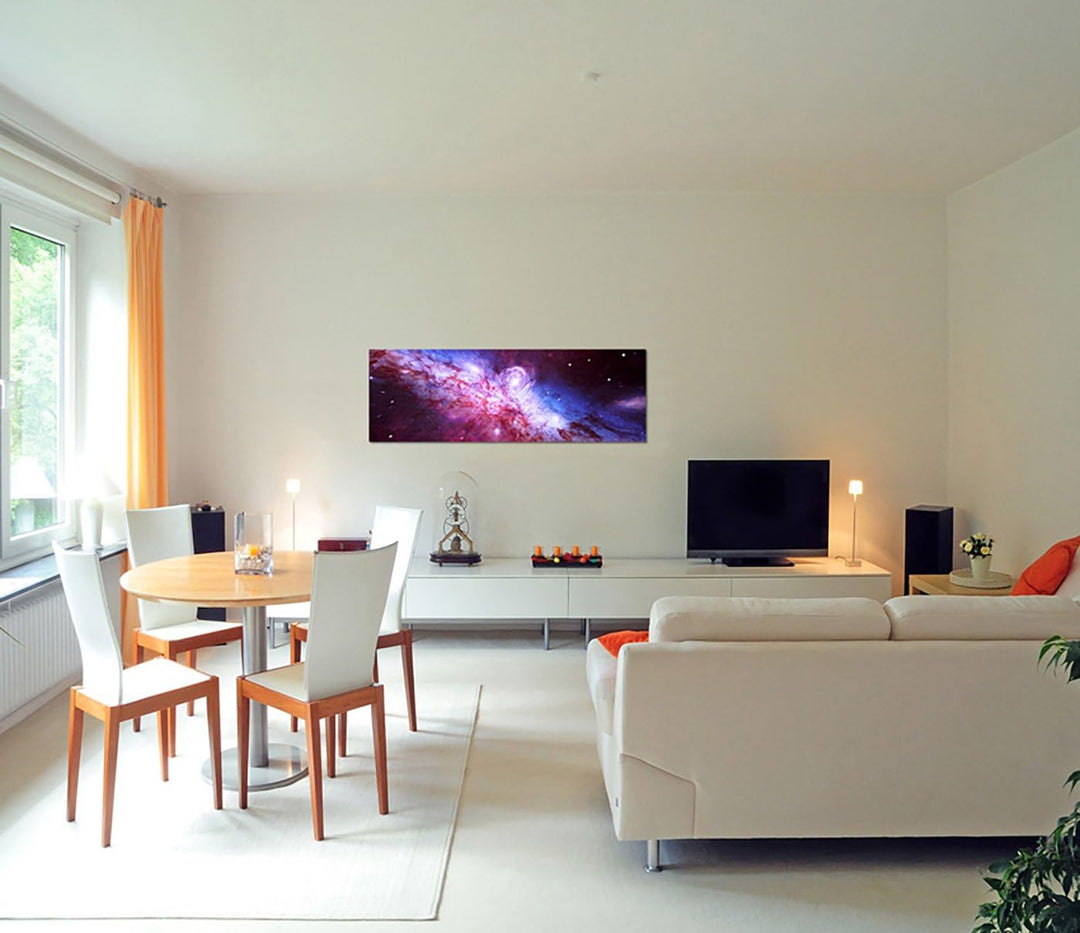 Paul Sinus Art Panoramabild auf Leinwand und Keilrahmen 150x50cm All Sterne Planeten Galaxie