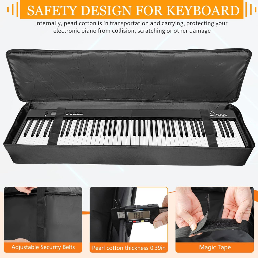 AKOZLIN 49/61/76/88 Slim/88 Key Keyboard Case Electric Piano Keyboard Bag Portable Keyboard Gig Bag