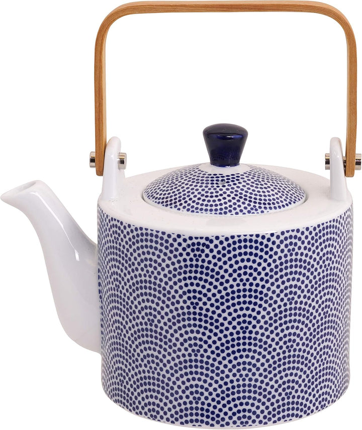 TOKYO design studio Nippon Blue Tee-Set blau-weiss, 5-TLG., 1x Tee-Kanne 0,8 l und 4X Tee-Tassen 180
