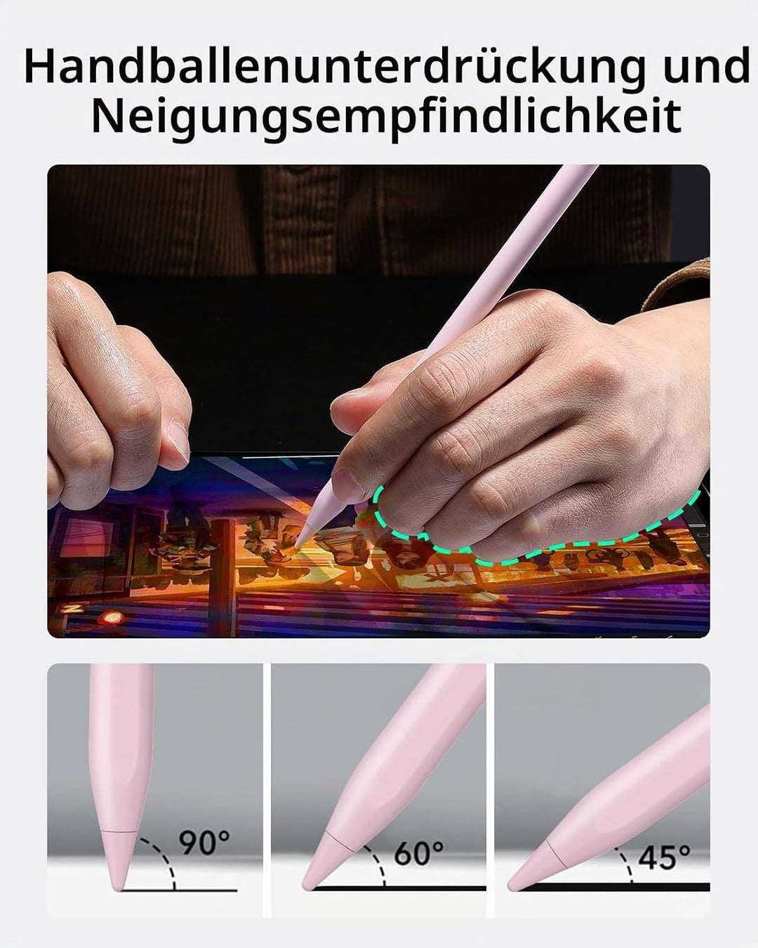 ESR Stift für iPad 2018-2026, Pencil mit Tilt Sensitivity, Palm Rejection | Stift mit Handflächenabw