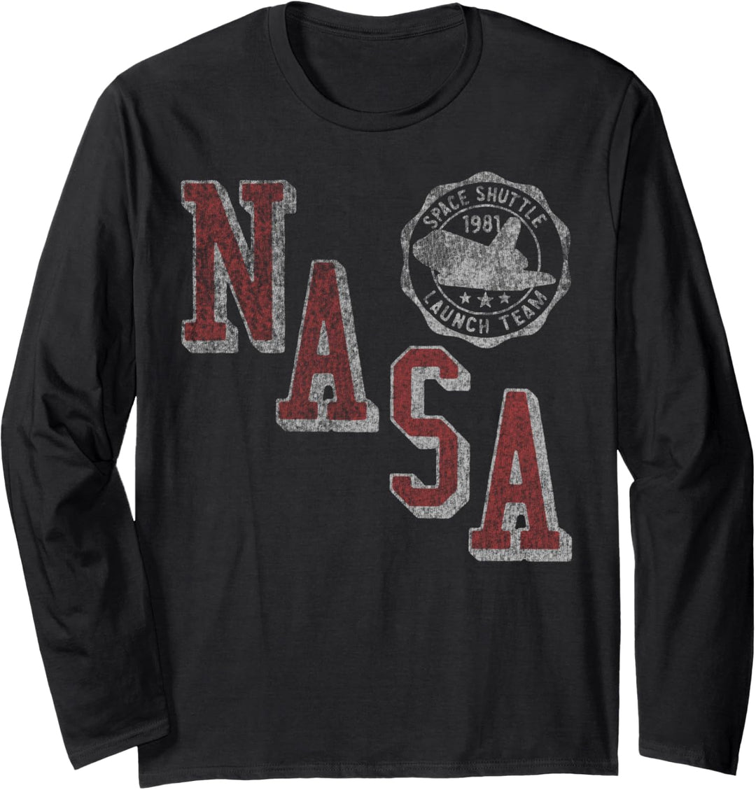 NASA Launch Team Collegiate Letters Vintage Langarmshirt