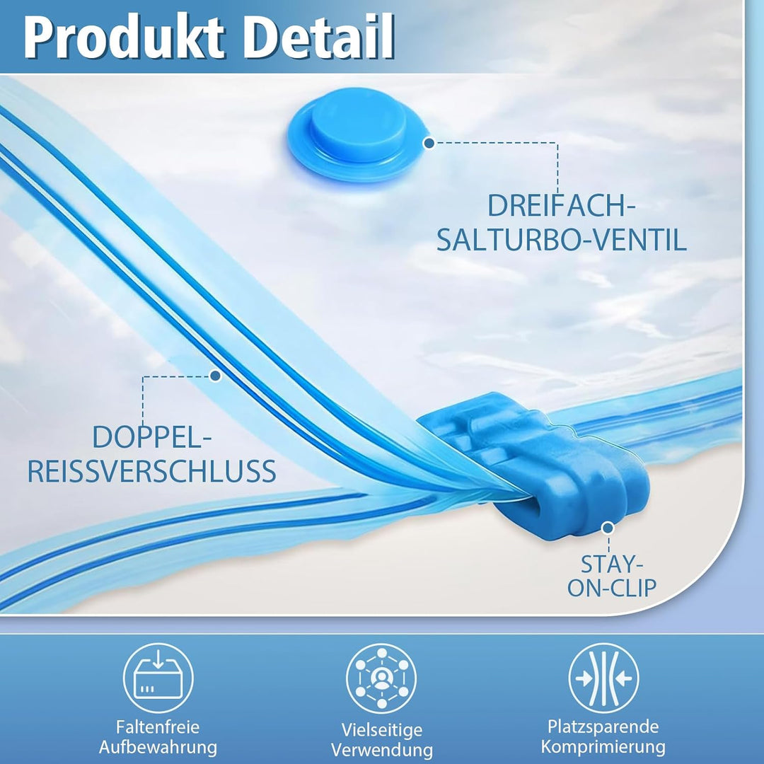Vakuumbeutel für Kleidung 20 Stück mit Elektrischer Luftpumpe Vakuumierbeutel (5xJumbo/5xGross/5xMit