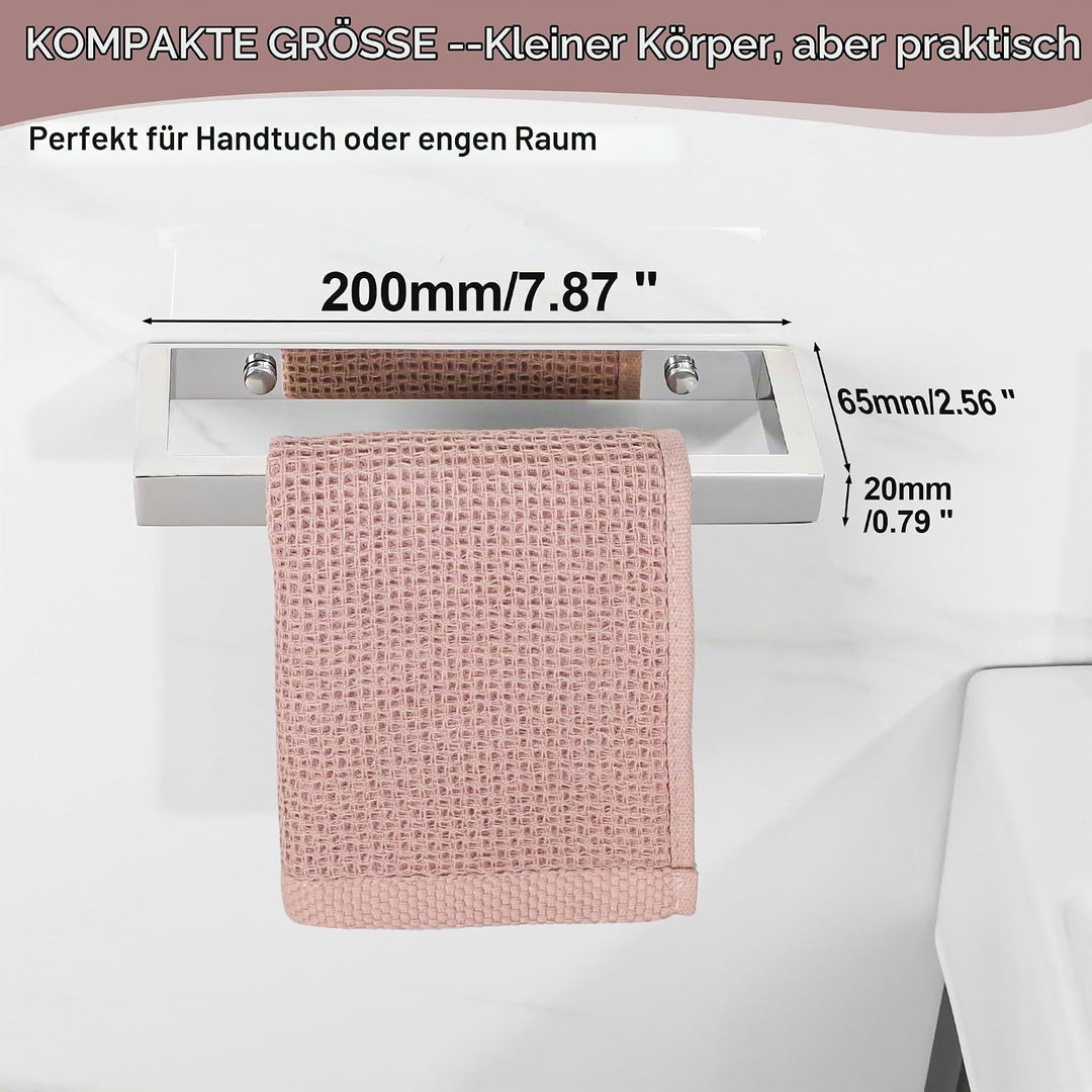 SAYAYO Handtuchhalter Ohne Bohren 20CM Handtuchstange Ohne Bohren Selbstklebend oder Zum Bohren Poli