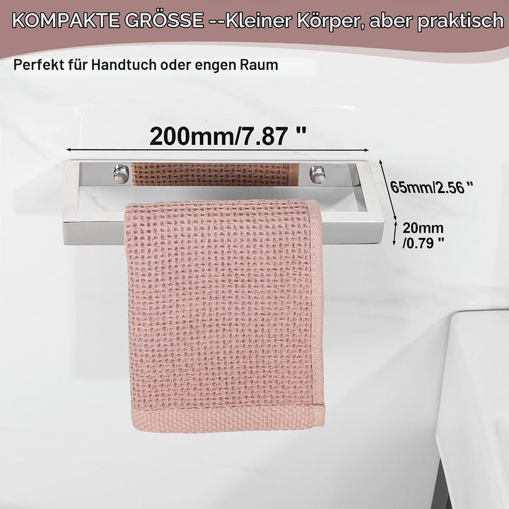 SAYAYO Handtuchhalter Ohne Bohren 20CM Handtuchstange Ohne Bohren Selbstklebend oder Zum Bohren Poli