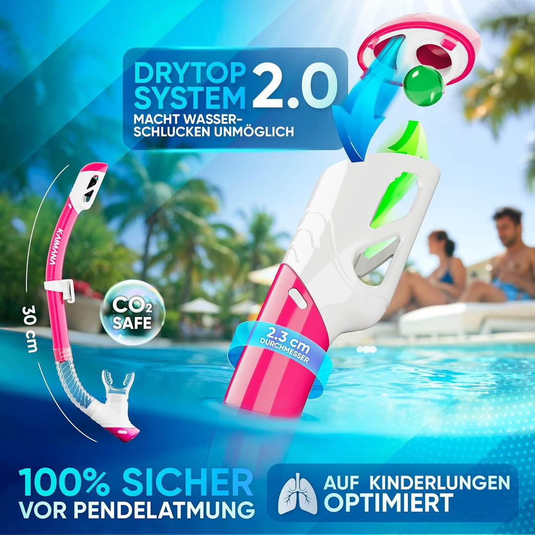 Das Neue KAIMANA® SeaExplorer Schnorchelset Kinder + Tragetasche, Taucherbrille mit Schnorchel, Tauc