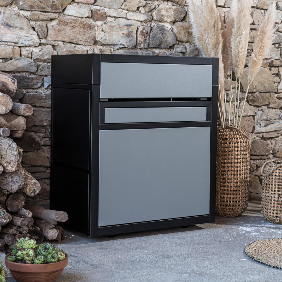 FORGE ADOUR Zubehör Grillplatte Trolley Premium Stahl geschlossen schwarz und hellgrau 60