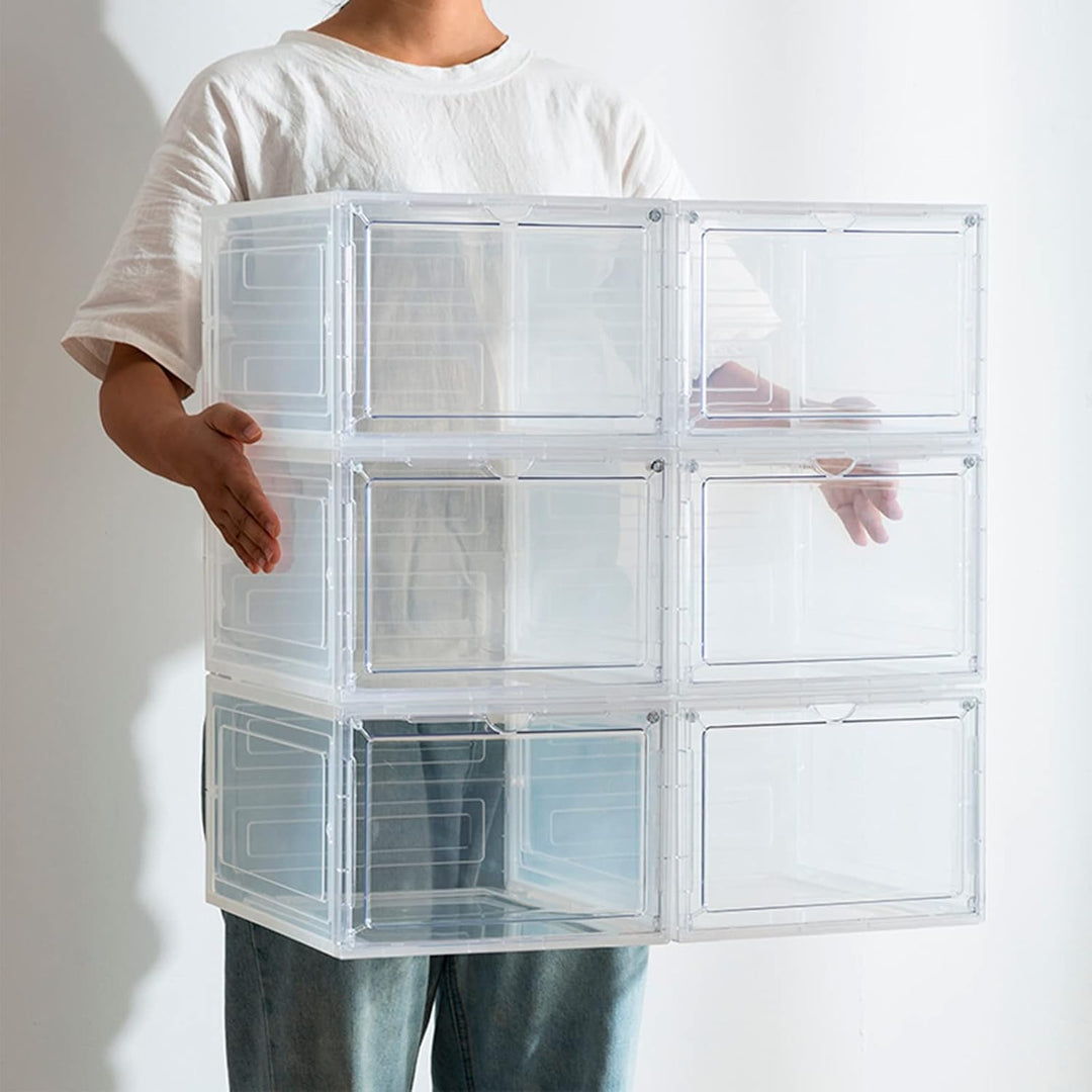 PAIDE P Schuhboxen organizer 20er Pack. Transparent Schuhaufbewahrung für Sneakers und Turnschuhe. S