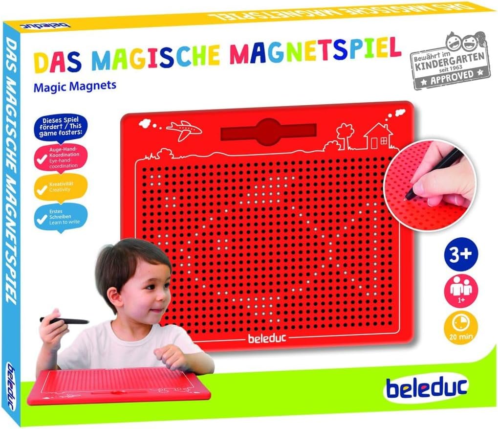 Beleduc 21042 - The Magical Magnetic Game,Red,280 x 255 x 12 mm, ab 3 Jahre, 1xMagnetboard, 280 x 25