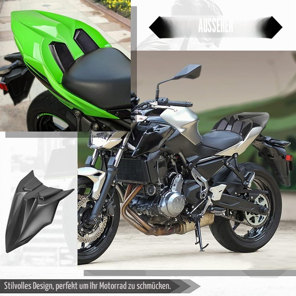 TAZGANTAX Verkleidungsabdeckung für den Soziussitz des Motorrads, kompatibel mit Ka-wa-sa-ki Z650 Ni