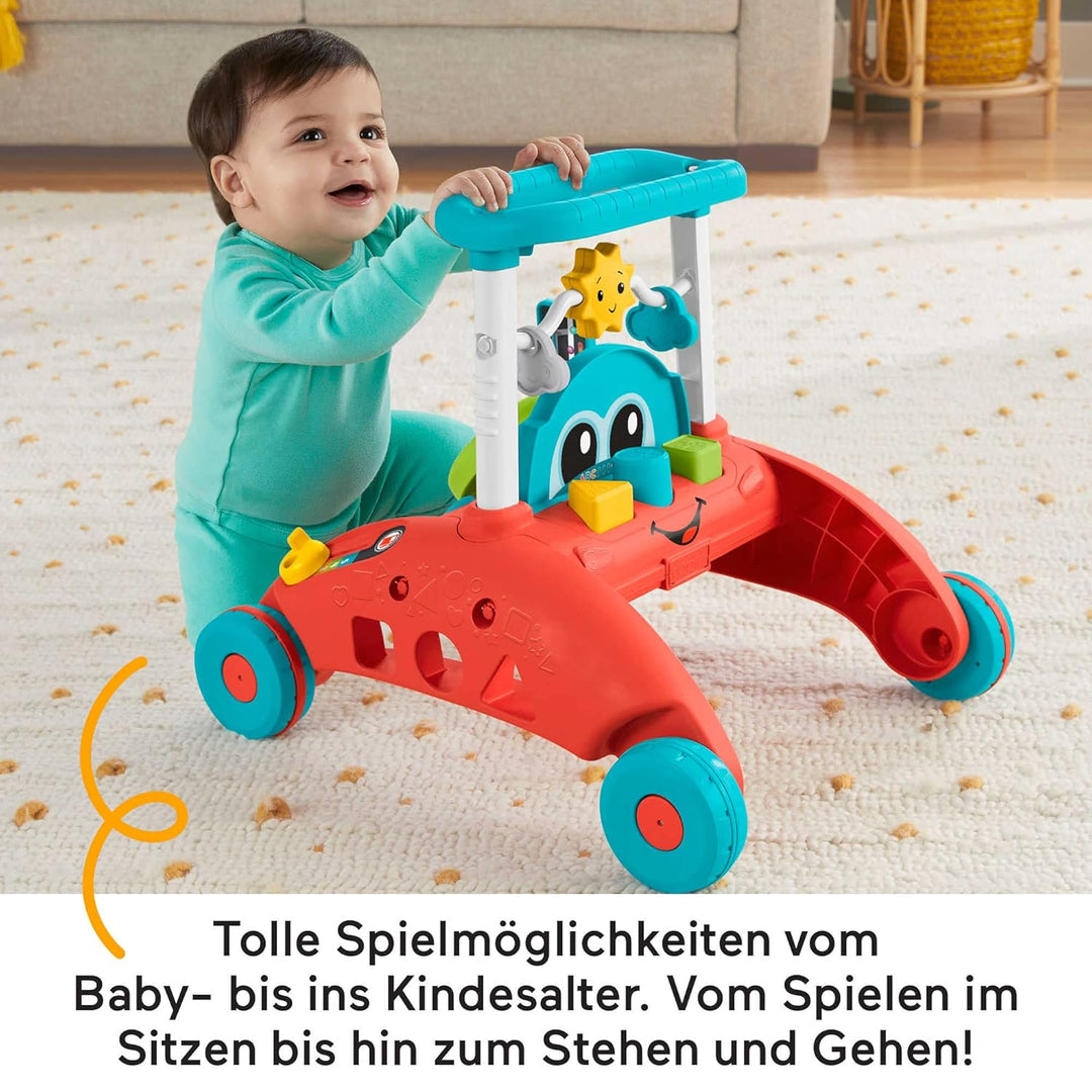 Fisher-Price - 2-Seiten Auto-Lauflernwagen, mitwachsendes interaktives Spiel-Center mit über 50 Lied