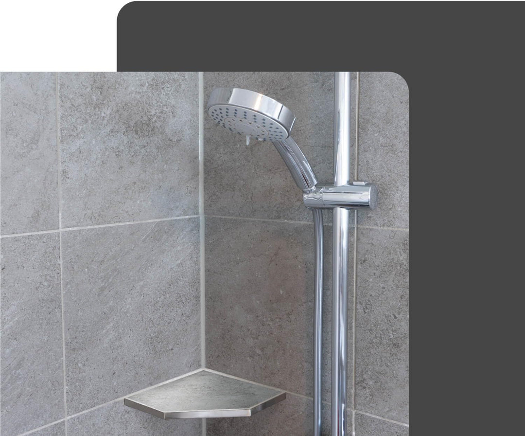 Befliesbare Duschablage Ecke 200mm x 200mm Silber Ablage zum Einfliesen, Edelstahl korrosionsbeständ