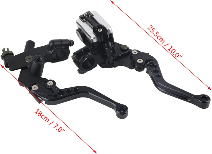 Motorrad Hydraulische Bremse + Kupplungshebel, 1 Paar 22mm Motorrad Bremse und Kupplungshebel Hauptb