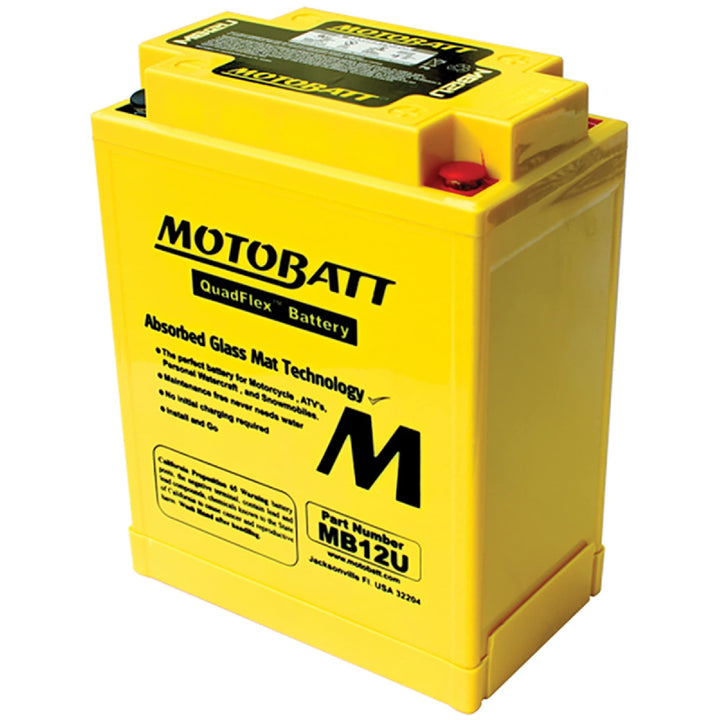 MotoBatt MB12U (12V 15 Amp) 160CCA Factory Activated QuadFlex AGM Battery