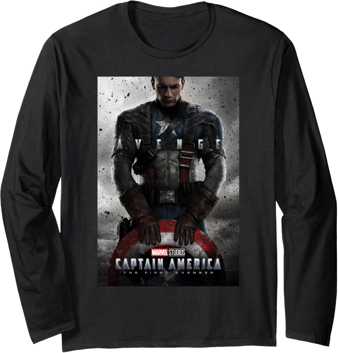 Marvel Studios Captain America Movie Poster Langarmshirt