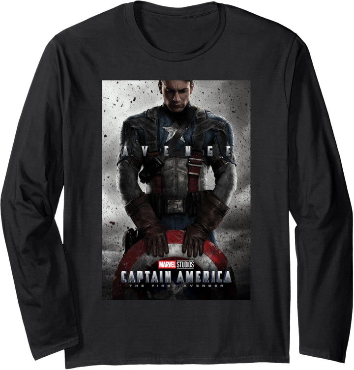Marvel Studios Captain America Movie Poster Langarmshirt