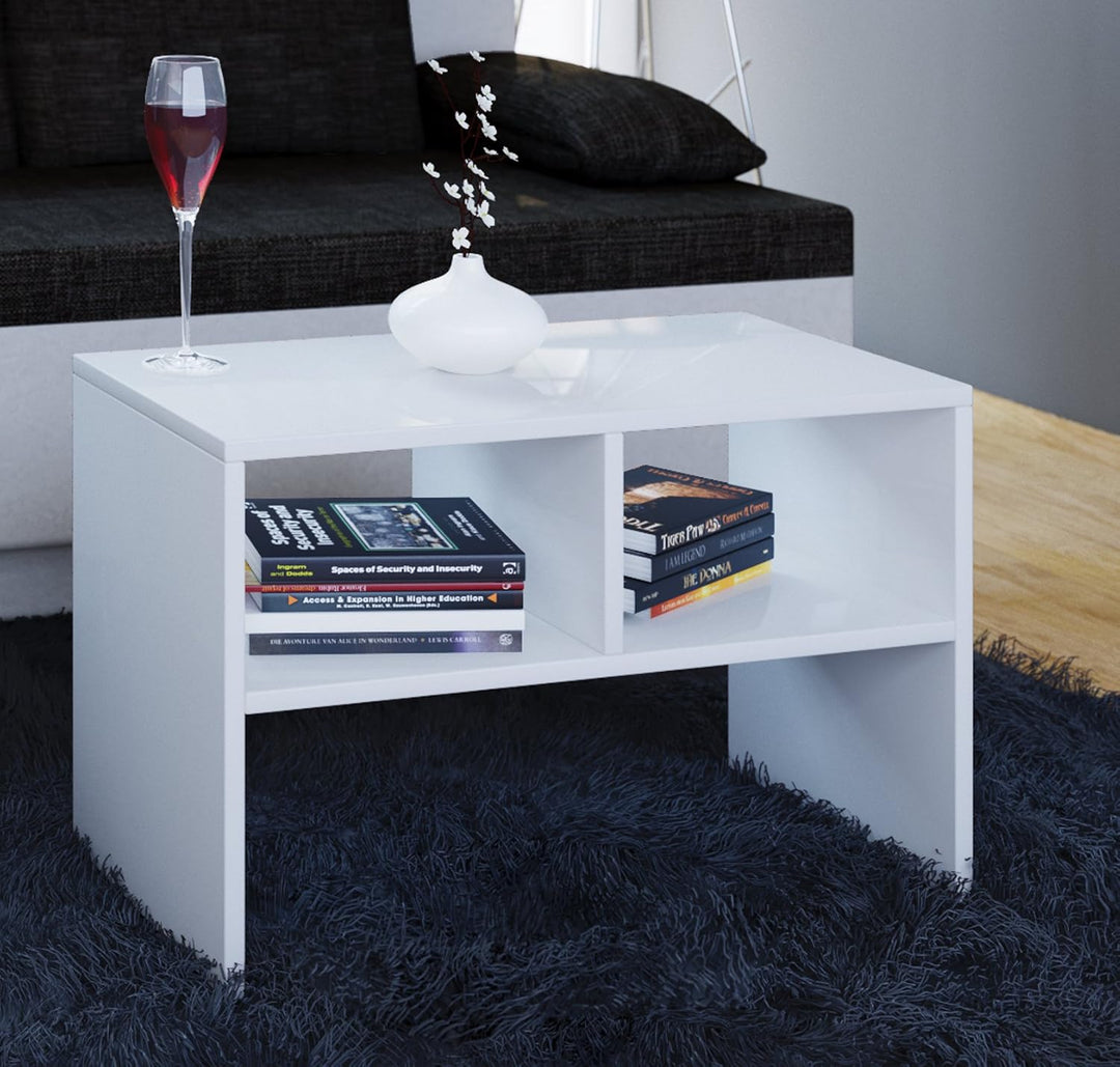 VCM Holz Beistelltisch Couchtisch Sofatisch Wohnzimmertisch Kaffeetisch Nachto S Weiss, Weiss