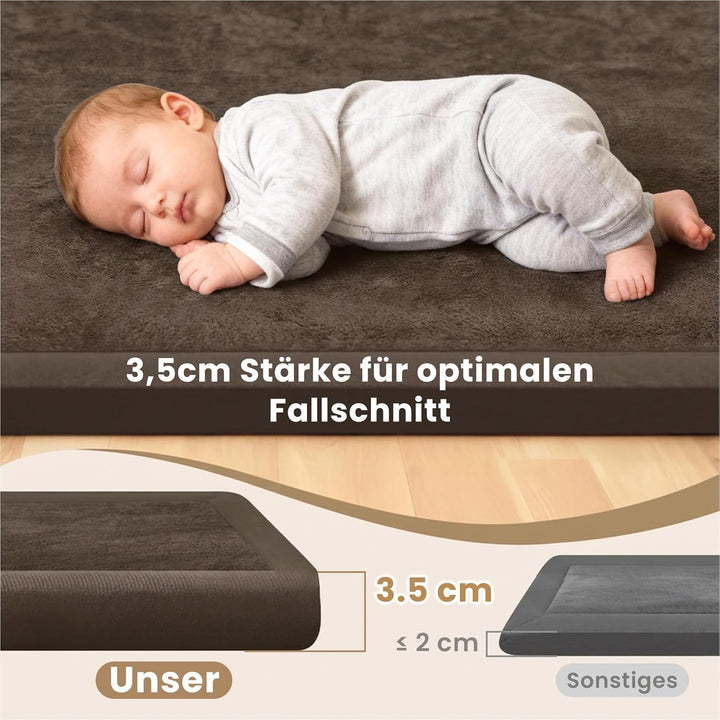 ACOMOPACK Baby Spielmatte aus 3,5 cm dickem Memory-Schaumstoff, 127 x 188 cm, Kinder Laufstallmatte