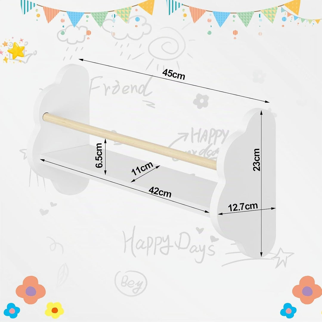 WOLTU Bücherregal Kinder Wand 3er Set, Wandregal Kinderzimmer, Kinderregal für Buchaufbewahrung, aus