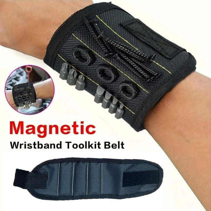 Werkzeugschürze mit Magnetarmband Set für Handwerker & Werkstatt - Verstellbare Arbeitsschürze für H