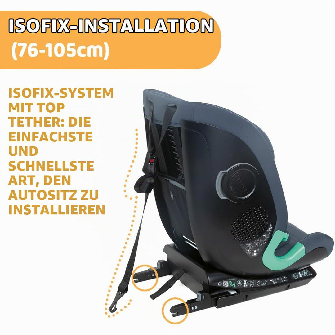 Chicco MySeat, Autositz, mit Isofix-System, Verwendung mit Integrierten Gurten und mit Autogurten, L
