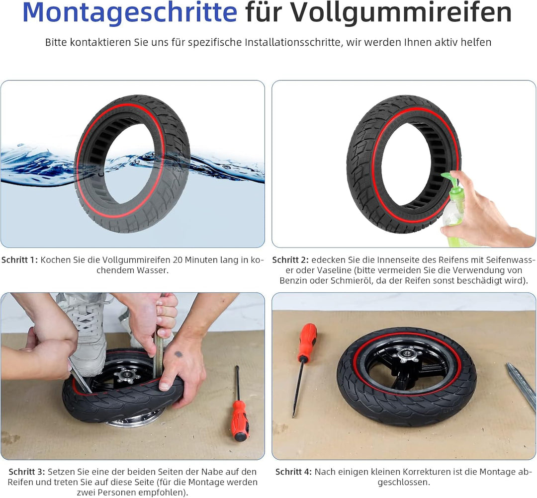 ulip 60/70-7 Solid Scooter Tire Rubber Tire Vorder- und Hinterräder Ersatz für Xiaomi 4 Pro/Xiaomi 4