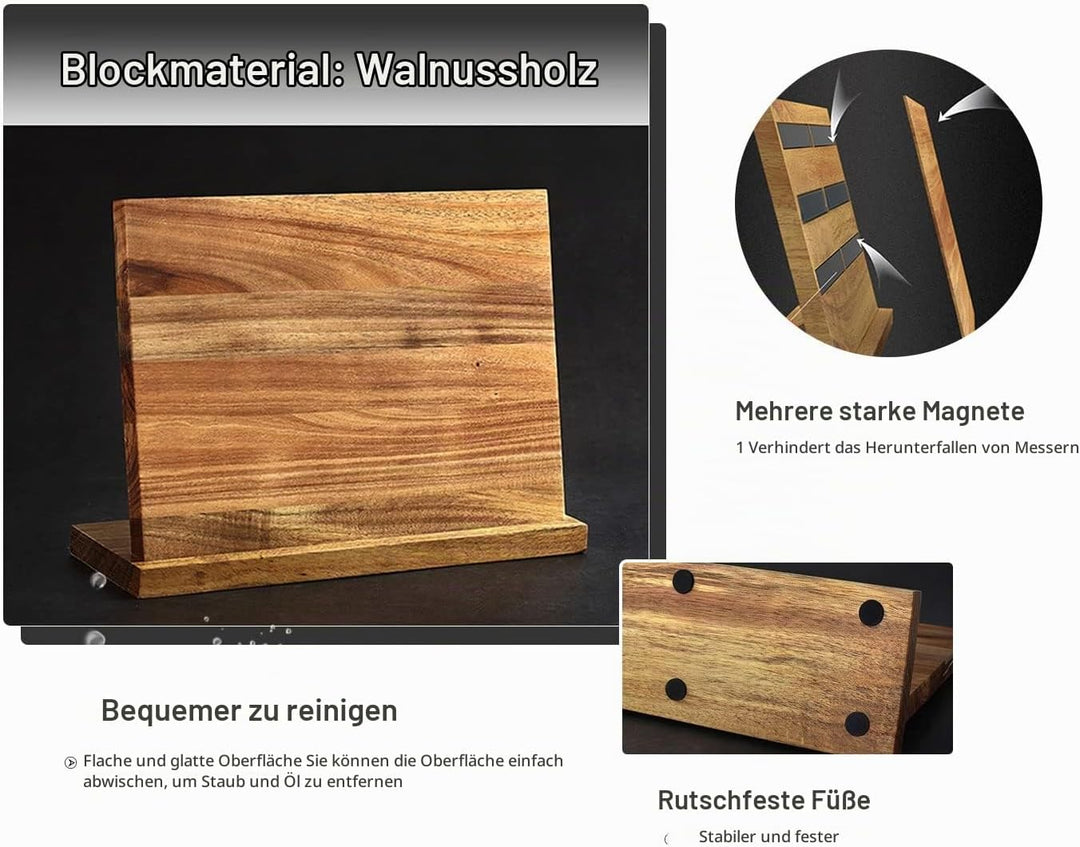 YARENH Damastmesser Set 5 er, Scharfe Messer aus 73 Lagen Damaststahl Klinge und Holzgriff, Messer S