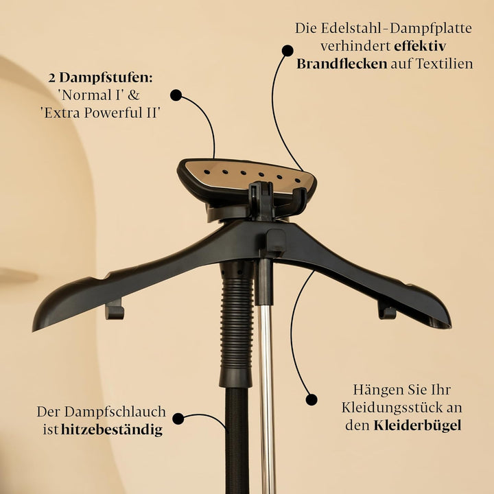 STEAMRS - Professioneller Luxus-Kleidungsdampfer - 2200W - 3L Wassertank - Sand, Sand