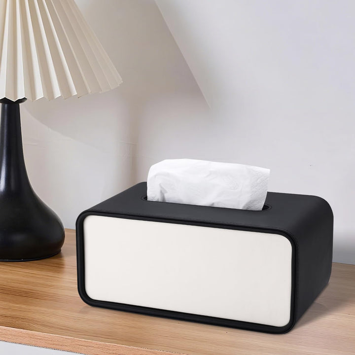 GORESE Taschentuchbox,Leder Rechteckige Kosmetiktücherbox Papiertaschentuchhalter Taschentuchspender