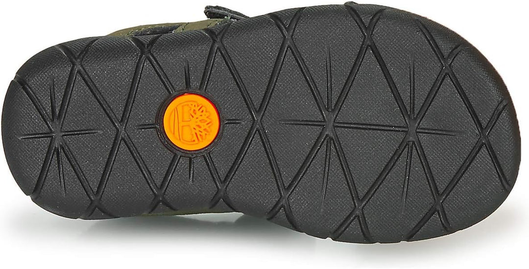 Timberland Unisex Kinder Perkins Row 2-Strap (Youth) Sandalen 23 EU Grün Dark Green With Orange, 23