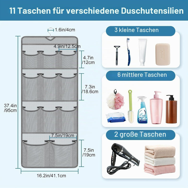 EEEKit Hängende Duschablage, 11 Fächer Duschorganizer zum Hängen, Schnelltrocknende Badezimmer Organ