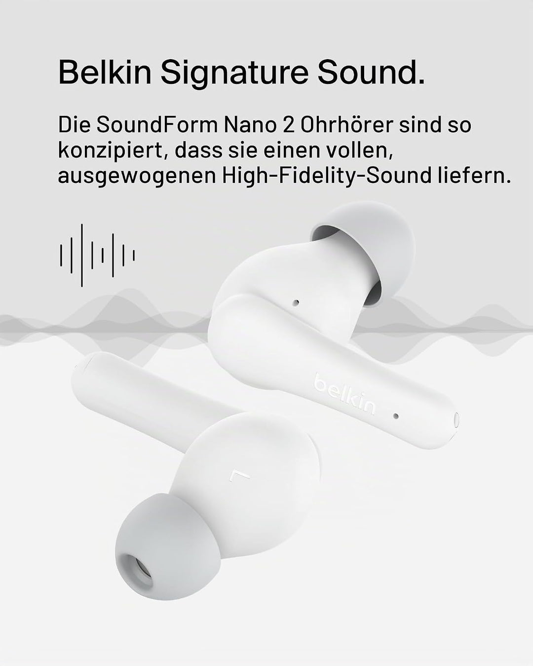 Belkin SoundForm Nano 2 Bluetooth In-Ear Kinderkopfhörer mit integriertem Mikrofon, 28 Std. Akkulauf