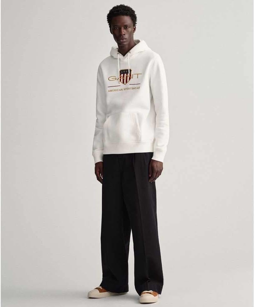 GANT Herren Reg Archive Shield Hoodie Kapuzenpullover XXS Eggshell, XXS Eggshell