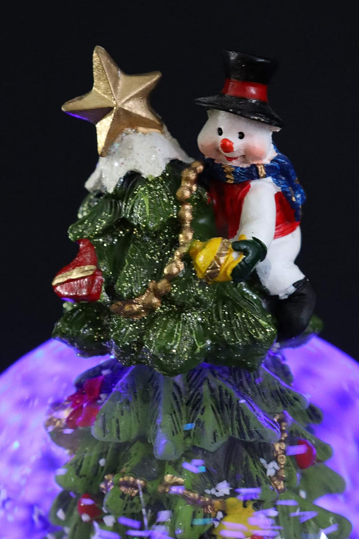 Schneekugel/Spieluhr mit Tannenbaum, mit Schneeantrieb, Musik & Licht Ø 85mm, H.: 18,5cm Weihnachten
