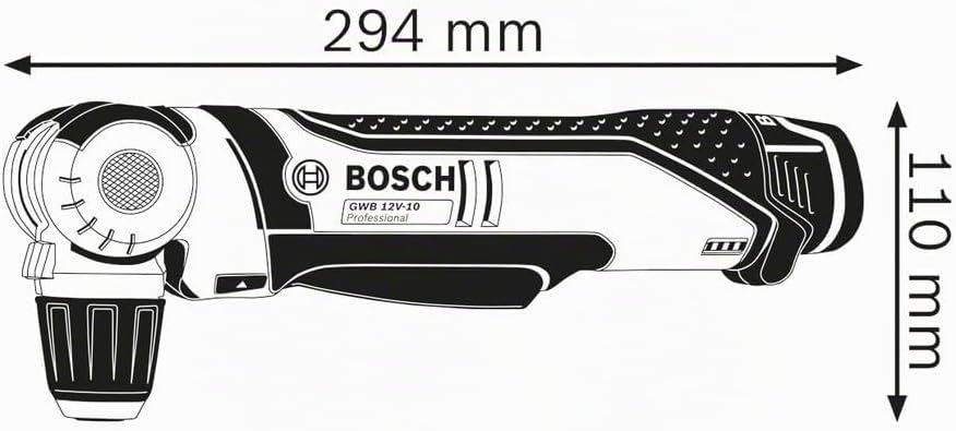 Bosch Professional 12V System Akku Winkelbohrmaschine GWB 12V-10 (inkl. 1/2 L-BOXX-Einlage für Zubeh